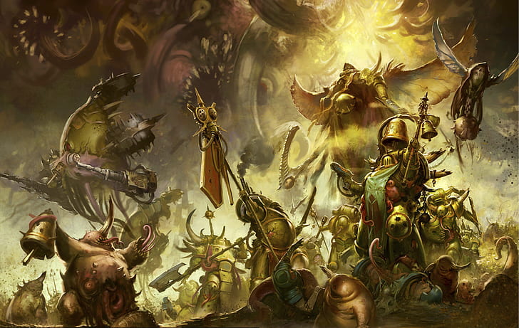 chaos, Death, demons, Warhammer 40 000, Death Guard, plague, HD wallpaper