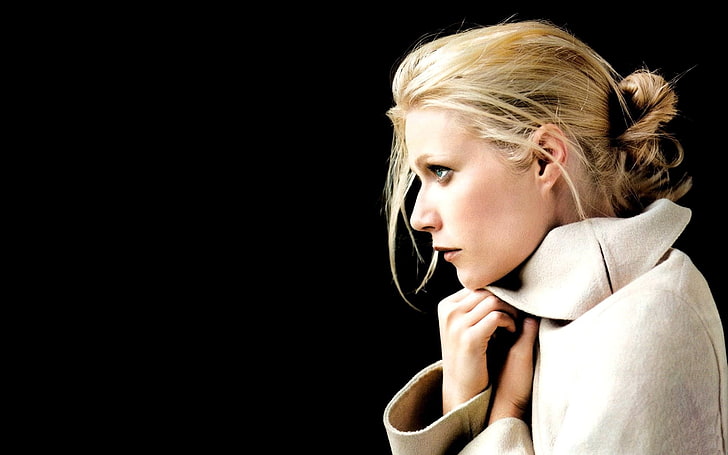 Gwyneth Paltrow, women, blonde, actress, simple background, HD wallpaper