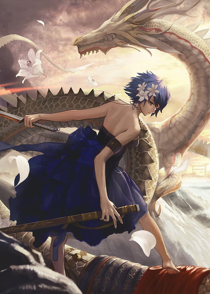 HD wallpaper: granblue fantasy, anime girl, horns, dragon, lance, armor,  anime style | Wallpaper Flare