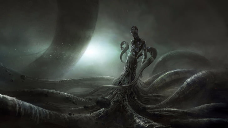 Dark, Creature, H.P. Lovecraft, HD wallpaper