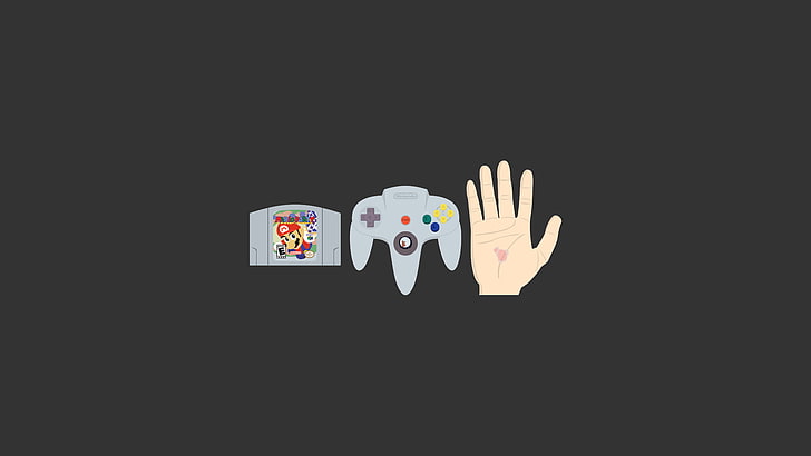 Nintendo 64 controller and cartridge, video games, artwork, studio shot