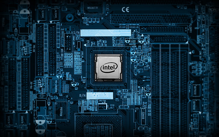 Intel Chip, technology, communication, connection, computer chip, HD wallpaper