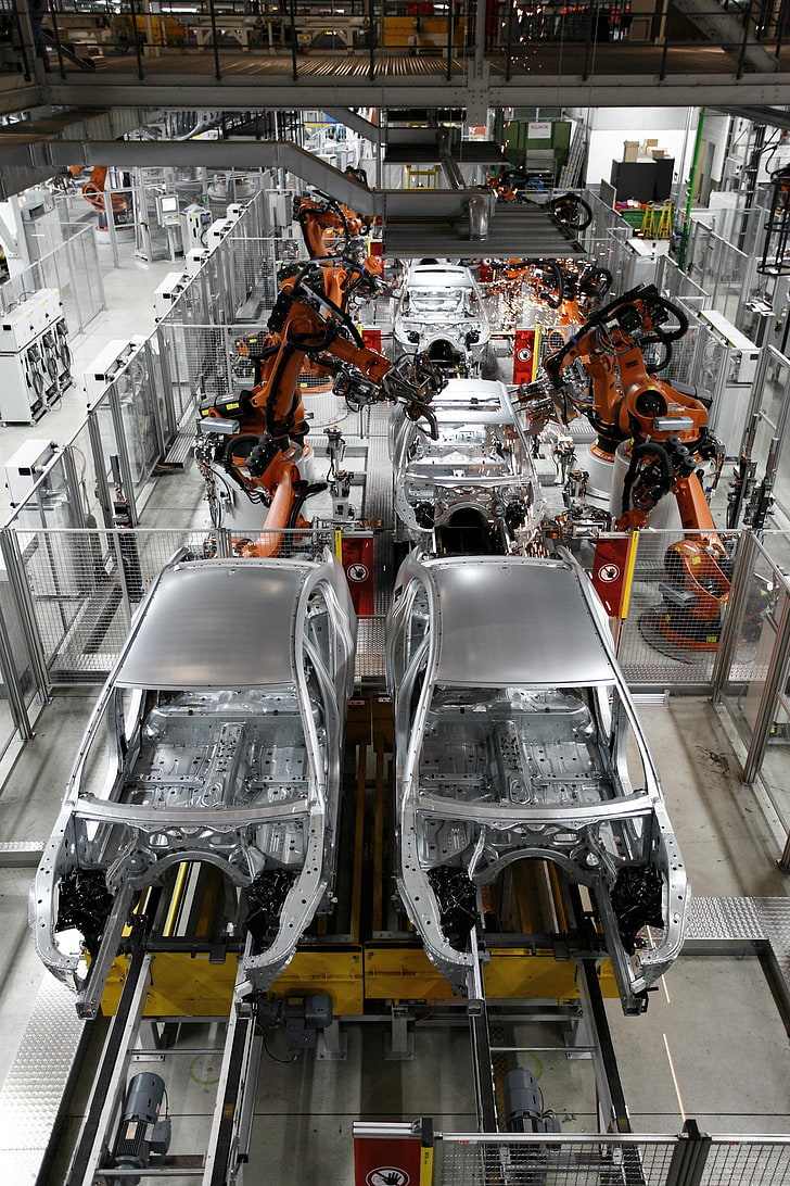 2010_bmw 5 series, car, production line, robot, factory, car plant
