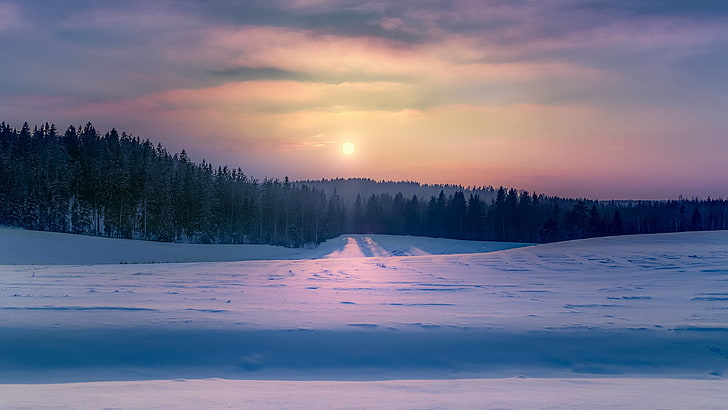 landscape, nature, winter, sky, snow, cold temperature, beauty in nature, HD wallpaper