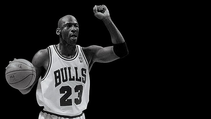 Michael Jordan BW Black Basketball HD, grayscale photo michael jordan, HD wallpaper
