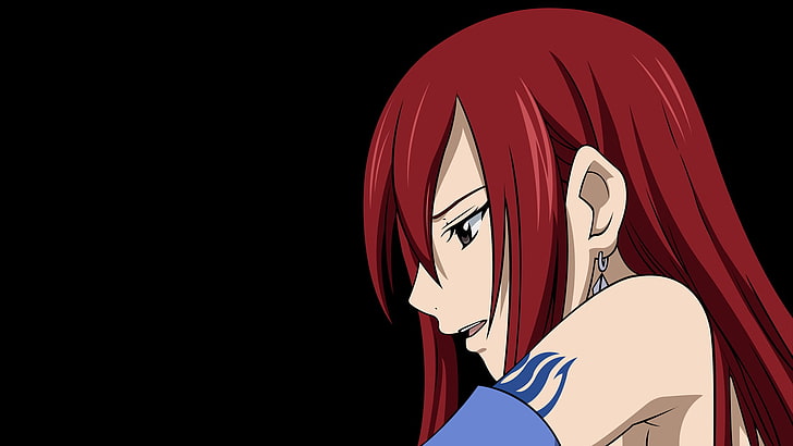Scarlet Erza, Fairy Tail, red, one person, studio shot, copy space