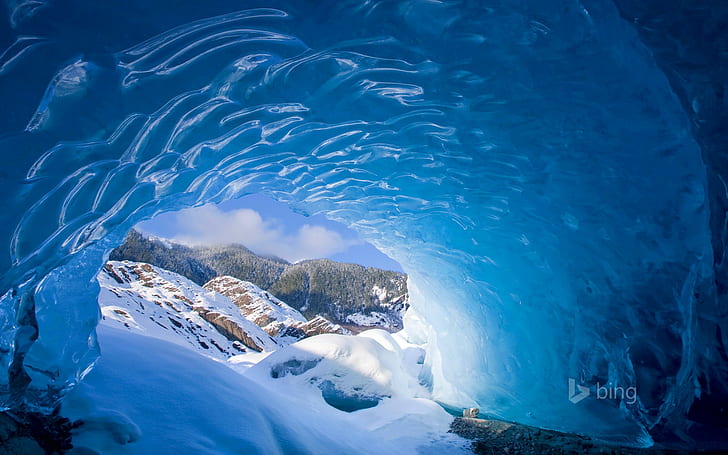 Glacier, Mendenhall, Juneau, Alaska, white snow, winter, mountains, HD wallpaper