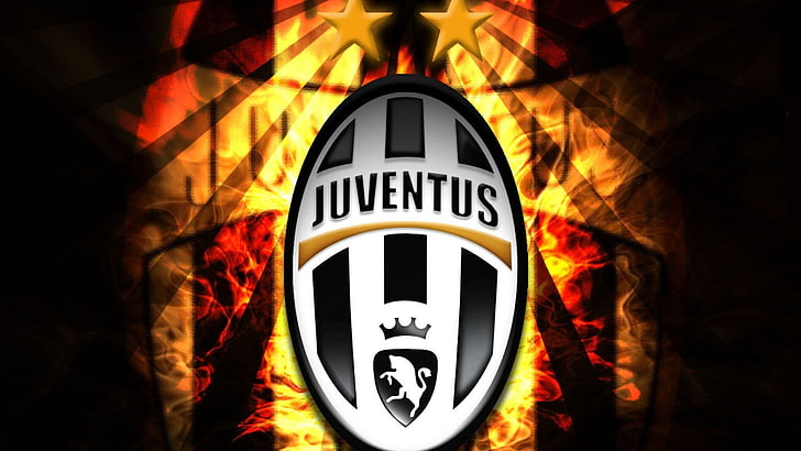 white and black Juventus logo wallpaper, sport , sign, communication, HD wallpaper