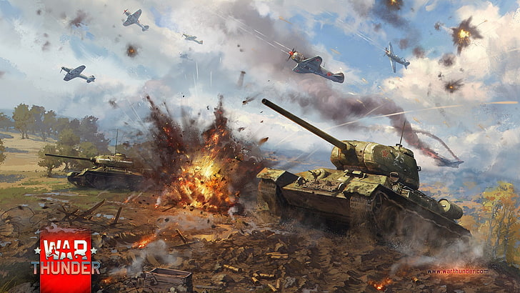 War Thunder, airplane, tank, T-34, Gaijin Entertainment, T-34-85, HD wallpaper