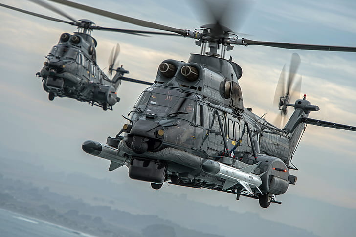 Helicopter, Airbus Helicopters, Of the Navy of Chile, H225, HD wallpaper