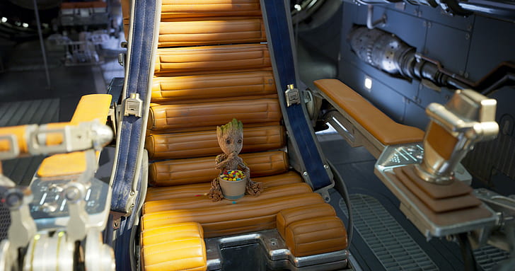 Baby Groot, Chair, Eating, Guardians Of The Galaxy, Guardians of the Galaxy Vol. 2