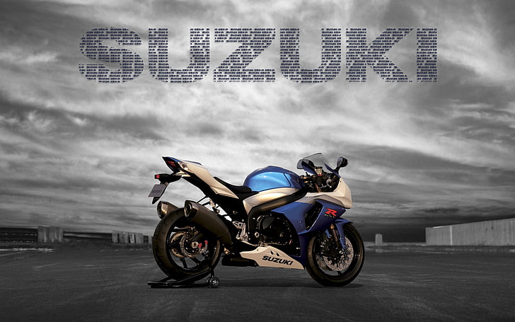 Suzuki GSX-R, motorcycle, logo, transportation, cloud - sky, HD wallpaper