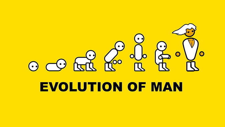 evolution of man text overlay, minimalism, PC gaming, PC Master  Race, HD wallpaper