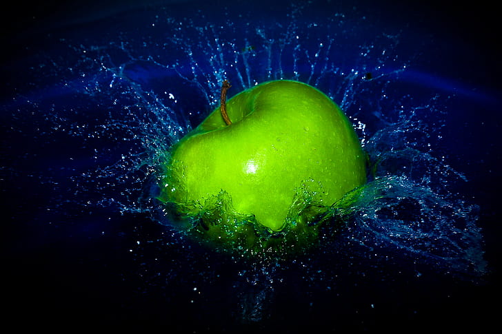 green apple closeup photo, apple - Fruit, food, freshness, healthy Eating