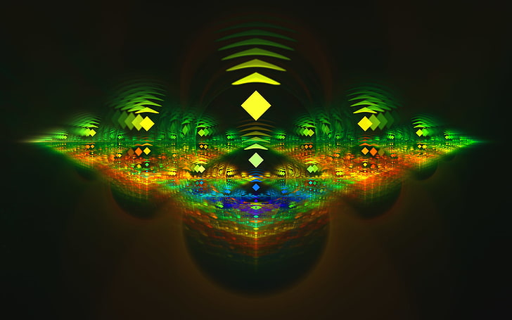 abstract, fractal, digital art, symmetry, illuminated, technology