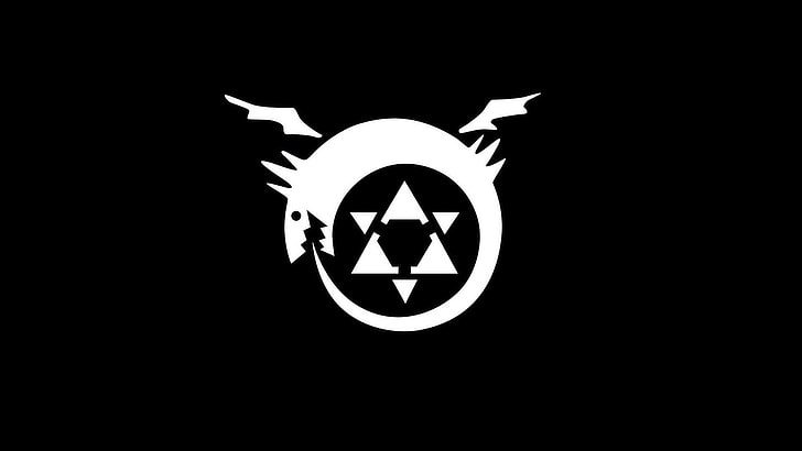 black and white logo, Full Metal Alchemist, homunculi, Lust, Wrath, HD wallpaper