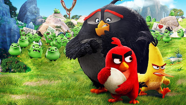 Red, game, pirate, birds, film, animated, angry, Angry Birds