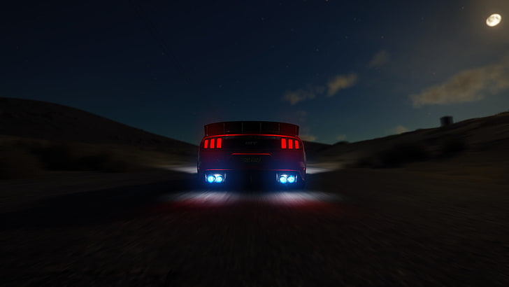 untitled, Ford Mustang GT, The Crew, car, nitro, night, sky, illuminated, HD wallpaper