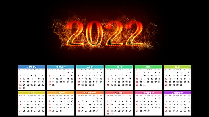 2022 (Year), Happy New Year, calendar, HD wallpaper