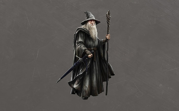 wizard illustration, Gandalf, The Lord of the Rings, artwork, HD wallpaper