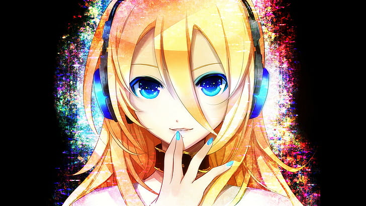 HD wallpaper: anime girls, headphones, Lily (Vocaloid), blue eyes, blonde |  Wallpaper Flare