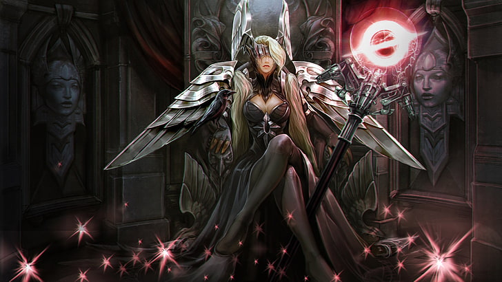 gray-haired woman character with scepter wallpaper, Vainglory