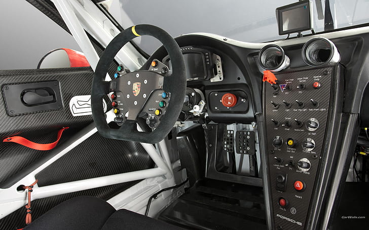 Porsche 911 RSR Race Car Carbon Fiber Interior HD, cars