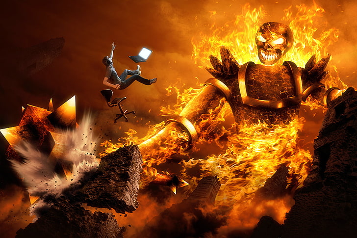 HD wallpaper: skull, fire, Game Over | Wallpaper Flare