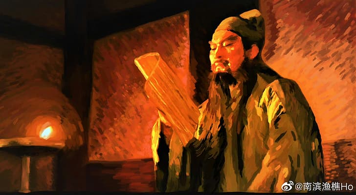 Three Kingdoms, Guanyu, reading, history, warrior, night, room, HD wallpaper