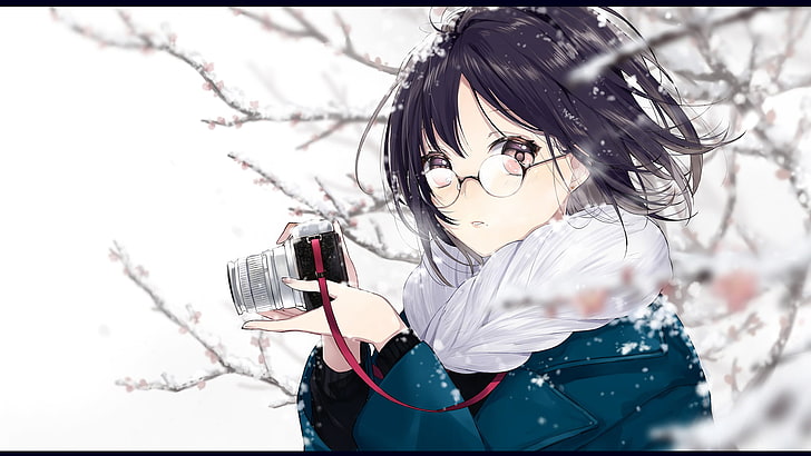 snow, glasses, photographer, one person, front view, real people, HD wallpaper