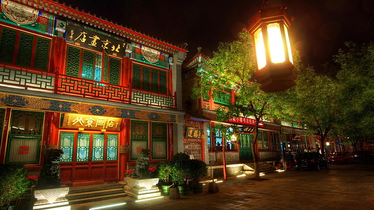 red Oriental structure, architecture, cityscape, capital, building, HD wallpaper