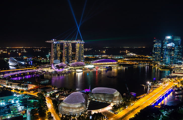 HD wallpaper: Singapore, Marina Bay, Night view, Architecture, Skyline, HD  | Wallpaper Flare