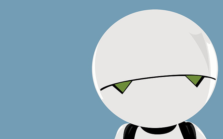 white robot toy illustration, Android, Marvin, GPP prototype