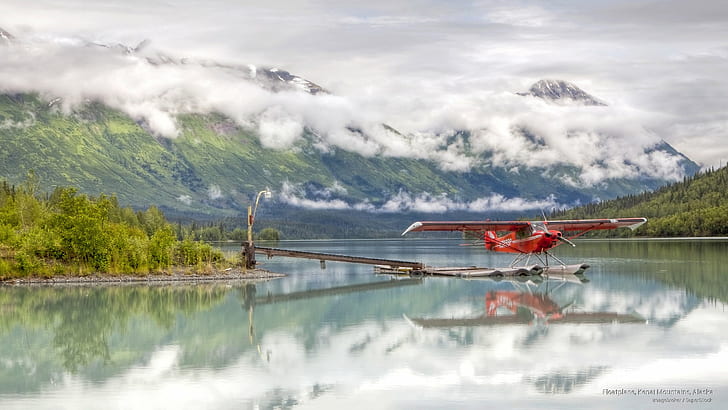 Floatplane, Kenai Mountains, Alaska, Transportation, HD wallpaper