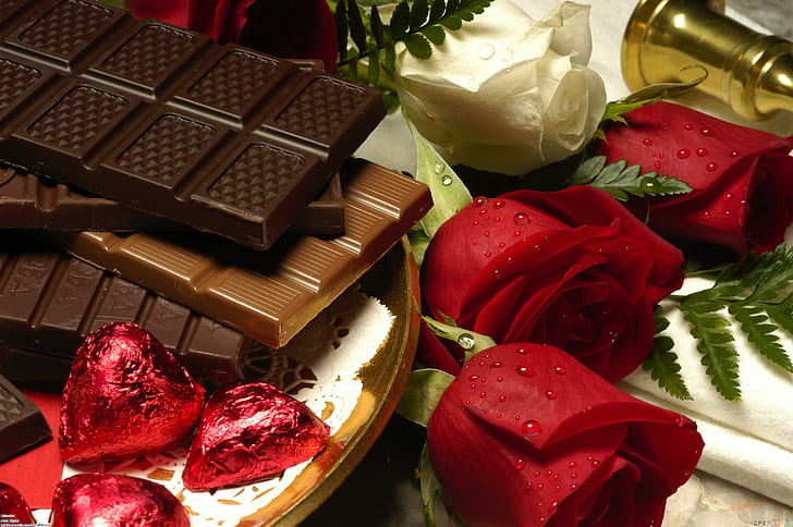 chocolate hearts and roses, love, valentine's day, valentine 2014