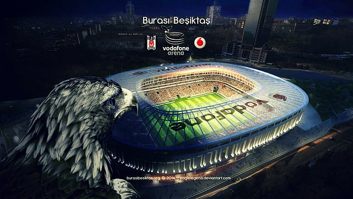 besiktas j, eagle, Istanbul, turkey, Vodafone Arena, HD wallpaper
