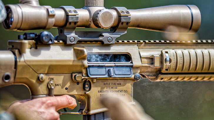 SR-25, Stoner Rifle-25, sniper rifle, 7.62×51mm NATO, scope, HD wallpaper