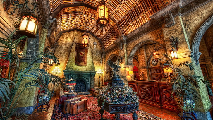 architectural interior painting, HDR, indoors, Walt Disney World Resort
