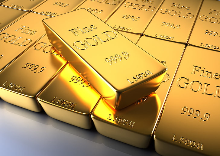 gold bars, metal, sample, text, gold colored, no people, close-up, HD wallpaper