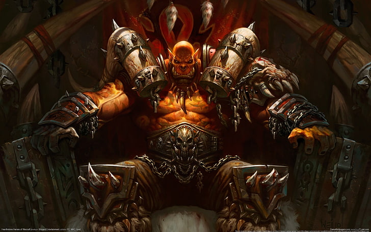 Warcraft character illustration, Hearthstone, Garrosh Hellscream, HD wallpaper