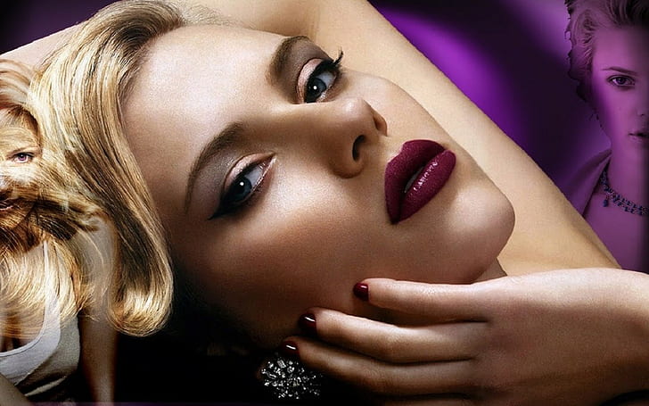 Scarlett Johansson, women, blonde, face, actress, celebrity, HD wallpaper