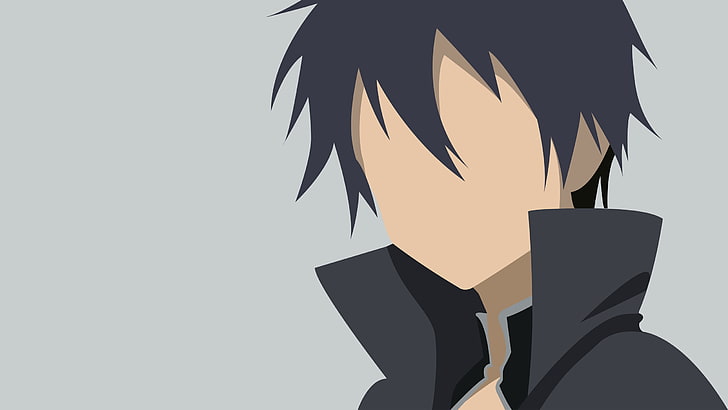 male anime character, Sword Art Online, Kirigaya Kazuto, vector