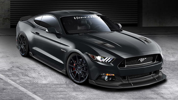 Hd Wallpaper 2015 Hennessey Ford Mustang Gt Matte Black Ford Mustang Cars Wallpaper Flare