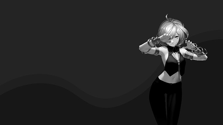 2560x1080px | free download | HD wallpaper: anime girls, dark, minimalism,  one person, indoors, copy space | Wallpaper Flare