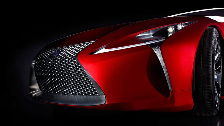 Lexus, vehicle front, car, red cars, Lexus LF LC Concept, HD wallpaper