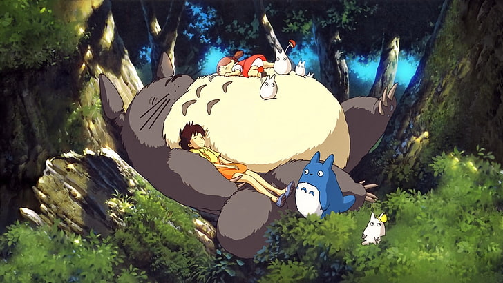 animal wallpaper, My Neighbor Totoro, anime, Studio Ghibli, tree