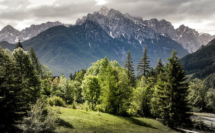 landscape photography of mountains, slovenia, slovenia, Wurzenpass, HD wallpaper