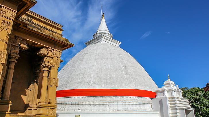 stupa, kelaniya raja maha vihara, buddhist temple, kelaniya temple, HD wallpaper
