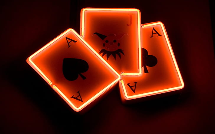 Light Cards, three playing card lighted decor, poker, games