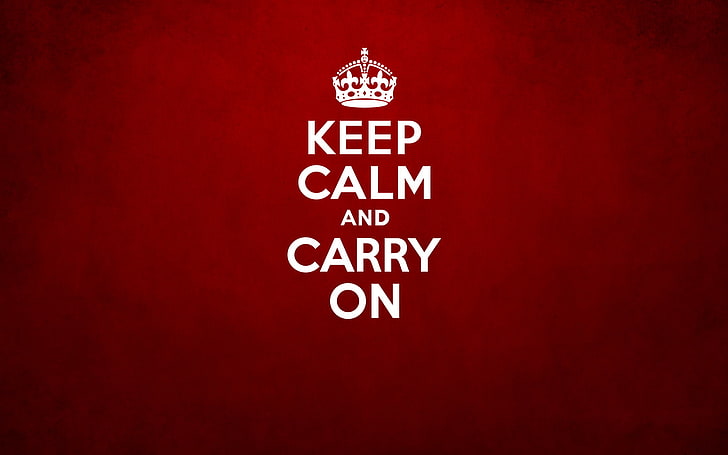 red background with text overlay, creative, mood, stylish, Keep Calm